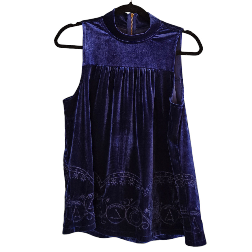 Harry Potter sleeveless zip velvet symbols shirt size Medium
